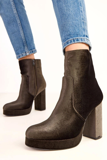 Bottines vertes brillantes à talon Asanda 2
