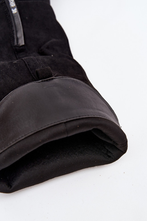 bottes pour femmes avec des talonsen daim écologiqueu couleur noire Prisca bottes pour femmes avec des talonsen daim écologiqueu couleur noire Prisca