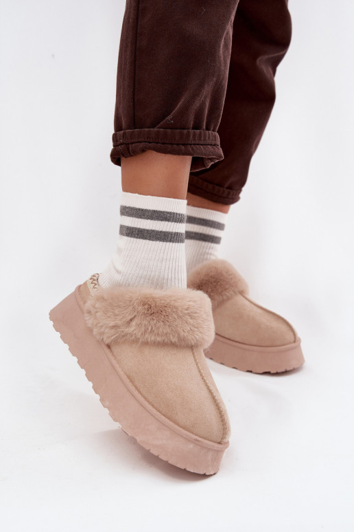 Bottes de neige Féminin avec une plateforme avec un manteau de fourrure I Haftem beige Querina Bottes de neige Féminin avec une plateforme avec un manteau de fourrure I Haftem beige Querina