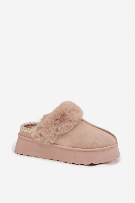 Bottes de neige Féminin avec une plateforme avec un manteau de fourrure I Haftem beige Querina Bottes de neige Féminin avec une plateforme avec un manteau de fourrure I Haftem beige Querina