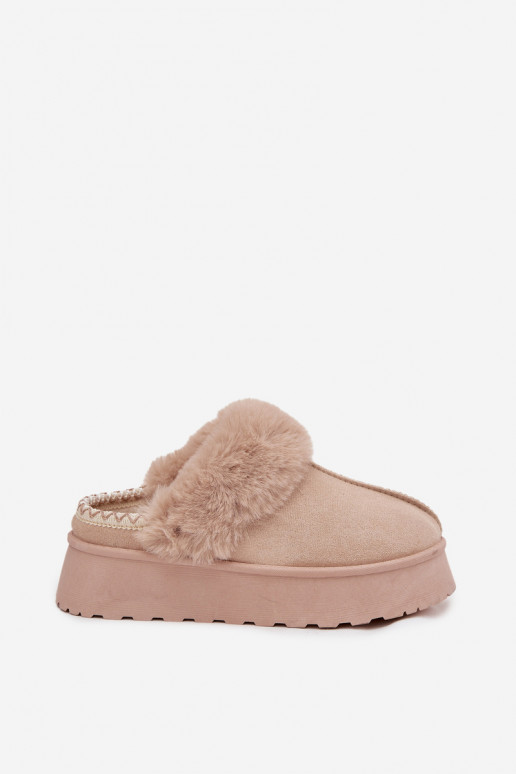 Bottes de neige Féminin avec une plateforme avec un manteau de fourrure I Haftem beige Querina Bottes de neige Féminin avec une plateforme avec un manteau de fourrure I Haftem beige Querina