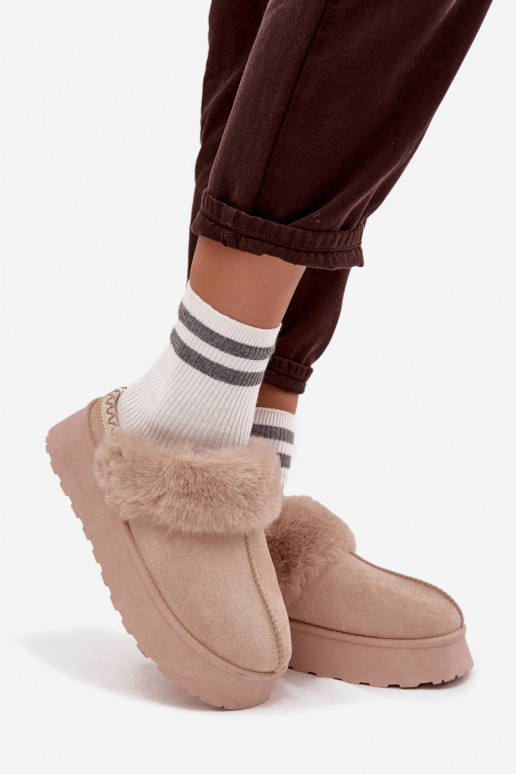 Bottes de neige Féminin avec une plateforme avec un manteau de fourrure I Haftem beige Querina Bottes de neige Féminin avec une plateforme avec un manteau de fourrure I Haftem beige Querina