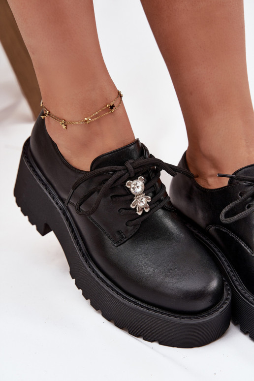 chaussures FémininPrzypinką Eko Peau couleur noire Laurea chaussures FémininPrzypinką Eko Peau couleur noire Laurea