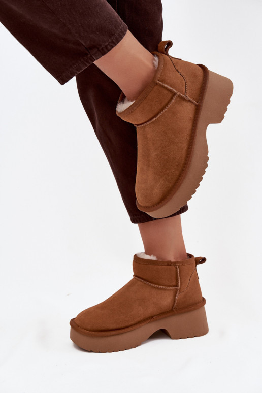 Bottes de neige FémininActivéturalnego en daimu réchauffer avec de la fourrure à l intérieur marron Milora Bottes de neige FémininActivéturalnego en daimu réchauffer avec de la fourrure à l intérieur marron Milora