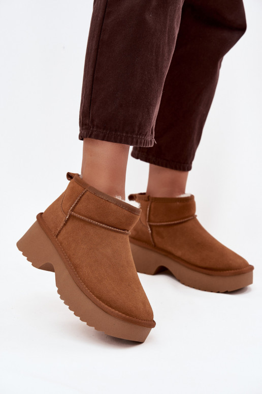 Bottes de neige FémininActivéturalnego en daimu réchauffer avec de la fourrure à l intérieur marron Milora Bottes de neige FémininActivéturalnego en daimu réchauffer avec de la fourrure à l intérieur marron Milora