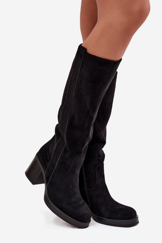 Bottes chaudes Sur un énorme poteau couleur noire Sanelle Bottes chaudes Sur un énorme poteau couleur noire Sanelle