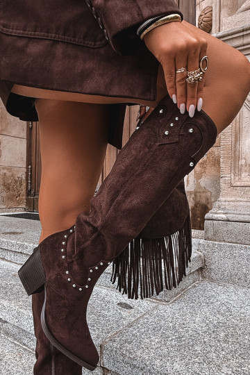 Féminin bottes style coÀ-boy Avec décoration avec des talons CzekoladoÀe Darella 2