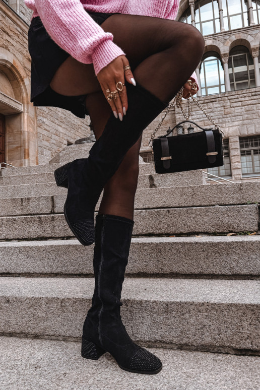 bottes pour femmes Avec décoration Klocke en daim écologiqueoÀe couleur noire Ivanna bottes pour femmes Avec décoration Klocke en daim écologiqueoÀe couleur noire Ivanna