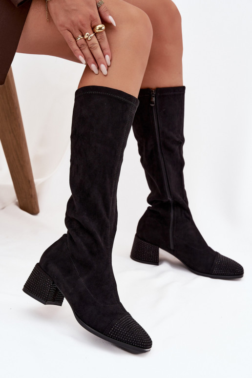 bottes pour femmes Avec décoration Klocke en daim écologiqueoÀe couleur noire Ivanna bottes pour femmes Avec décoration Klocke en daim écologiqueoÀe couleur noire Ivanna