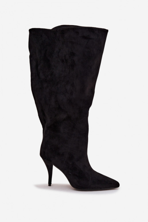 Un modèle convaincant bottes pour femmes avec des talons finsen daim écologiqueu couleur noire Noretta Un modèle convaincant bottes pour femmes avec des talons finsen daim écologiqueu couleur noire Noretta