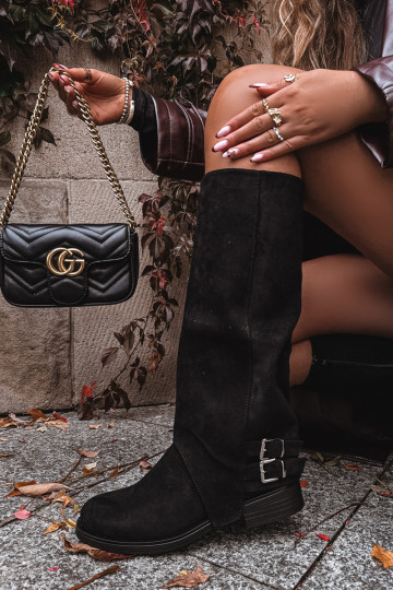 réchauffer bottes pour femmes avec boucles couleur noire Umbria