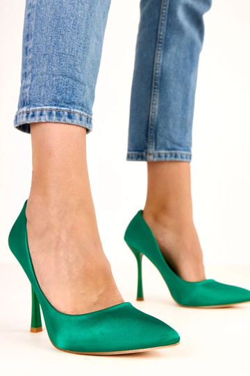 Escarpins verts avec finition en satin Cindy