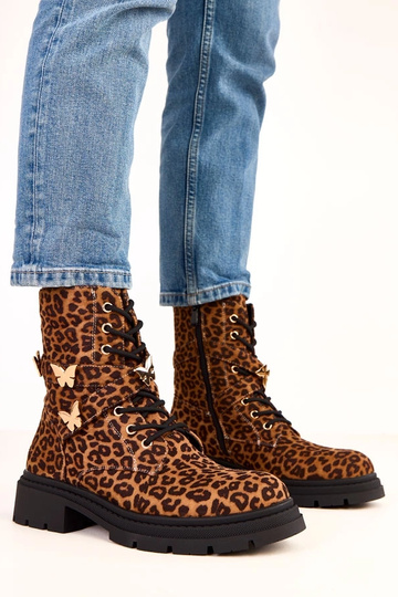 Bottines à motif léopard...