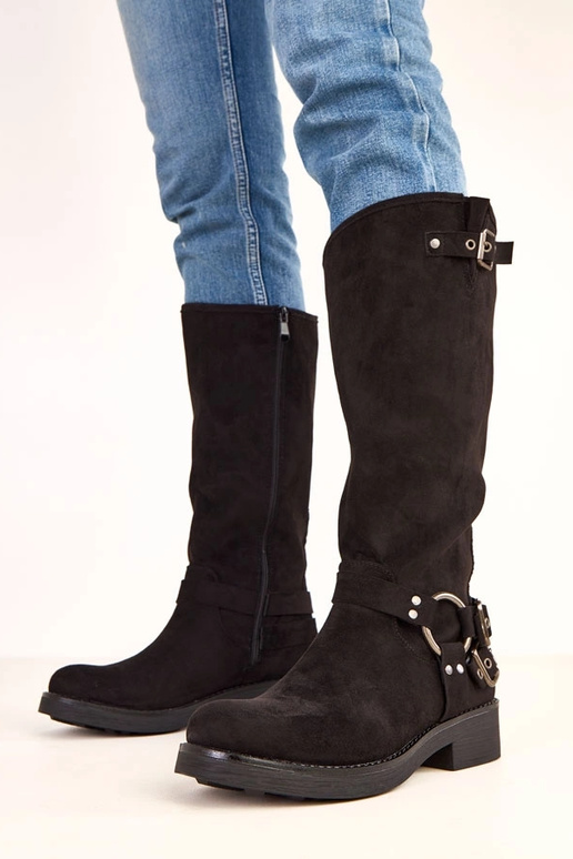 Bottes hautes noires avec boucles... Bottes hautes noires avec boucles...