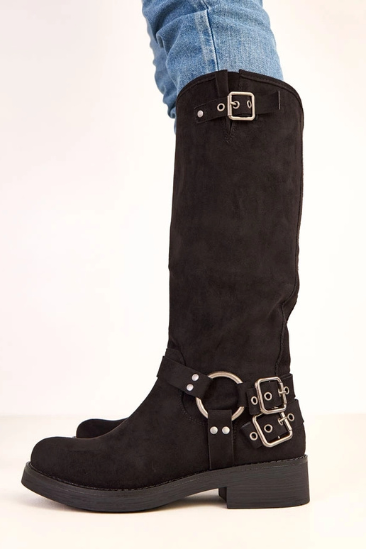 Bottes hautes noires avec boucles... Bottes hautes noires avec boucles...