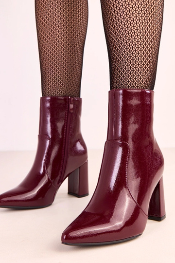 Bottines classiques bordeaux à talons Kassy