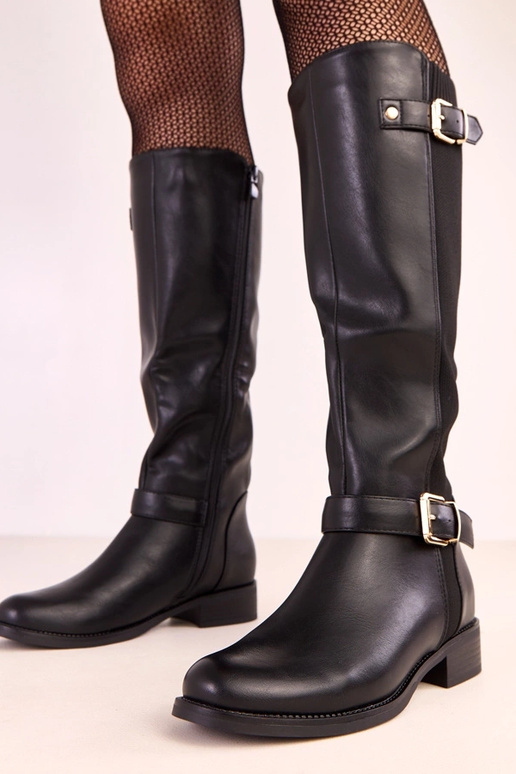 Bottes hautes noires avec élastiques... Bottes hautes noires avec élastiques...