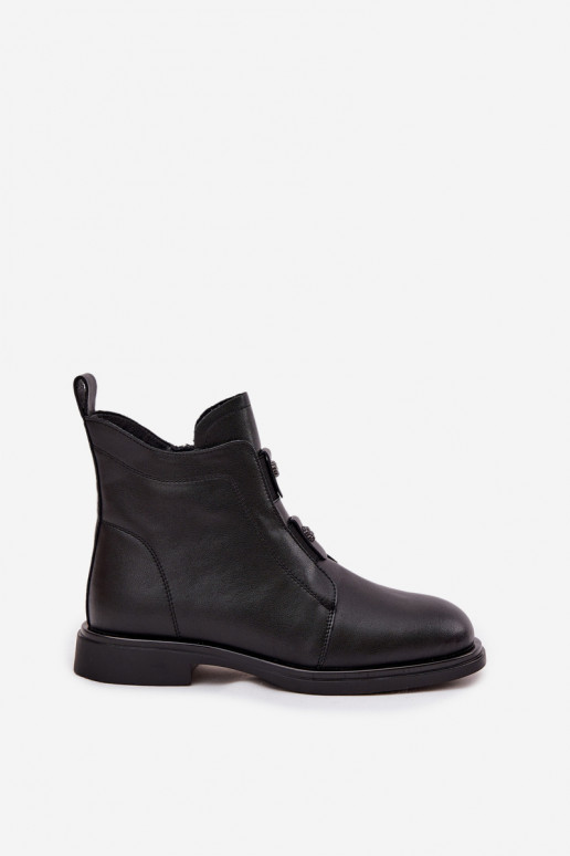 Peau réchauffer Bottes pour femmes D&A MK52-026 couleur noire Peau réchauffer Bottes pour femmes D&A MK52-026 couleur noire