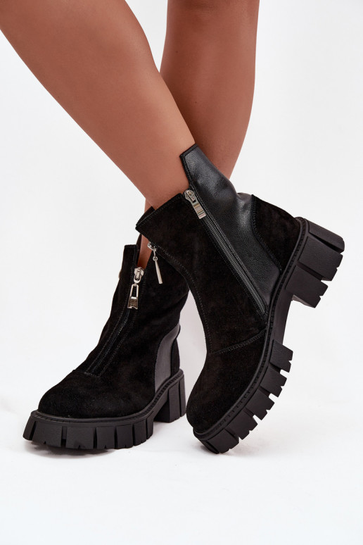 Bottes pour femmesActivéturalnego en daimu réchauffer D&A JC52-874 couleur noire Bottes pour femmesActivéturalnego en daimu réchauffer D&A JC52-874 couleur noire