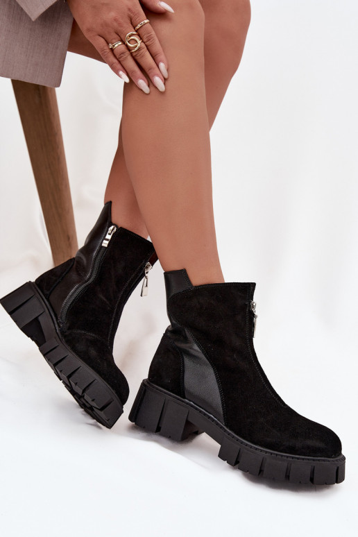 Bottes pour femmesActivéturalnego en daimu réchauffer D&A JC52-874 couleur noire Bottes pour femmesActivéturalnego en daimu réchauffer D&A JC52-874 couleur noire