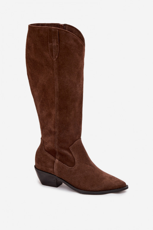 bottes style coÀ-boyActivéturalnego en daimu réchauffer Zazoo 4225 marron bottes style coÀ-boyActivéturalnego en daimu réchauffer Zazoo 4225 marron