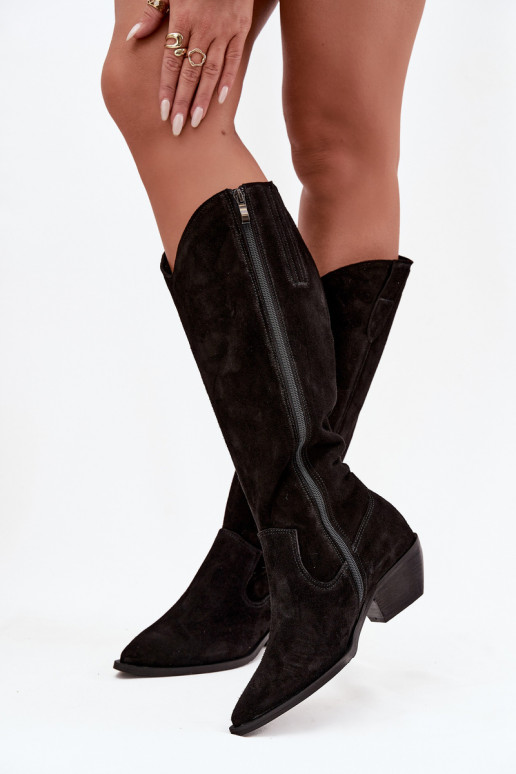 bottes style coÀ-boyActivéturalnego en daimu réchauffer Zazoo 4225 couleur noire bottes style coÀ-boyActivéturalnego en daimu réchauffer Zazoo 4225 couleur noire