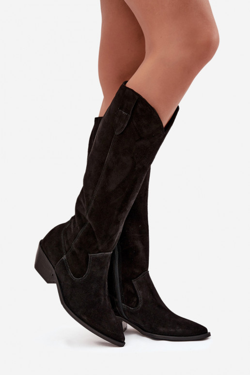 bottes style coÀ-boyActivéturalnego en daimu réchauffer Zazoo 4225 couleur noire bottes style coÀ-boyActivéturalnego en daimu réchauffer Zazoo 4225 couleur noire