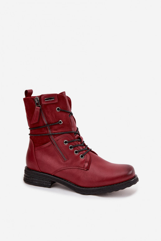 Bottes massives à la mode Bourgogne Perfecto Bottes massives à la mode Bourgogne Perfecto