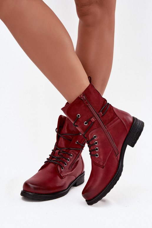 Bottes massives à la mode Bourgogne Perfecto Bottes massives à la mode Bourgogne Perfecto