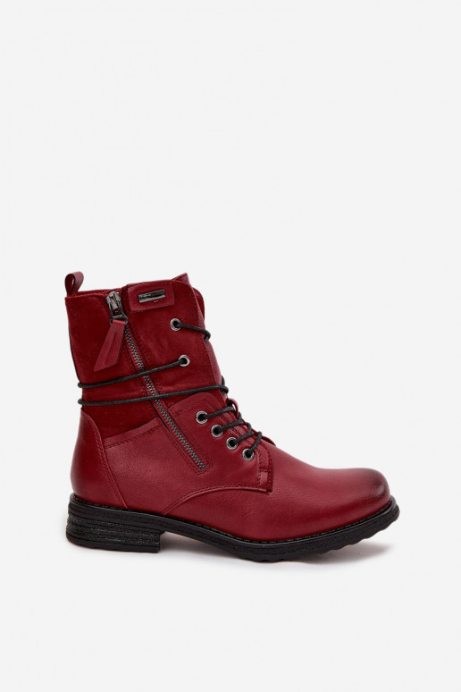 Bottes massives à la mode Bourgogne Perfecto Bottes massives à la mode Bourgogne Perfecto