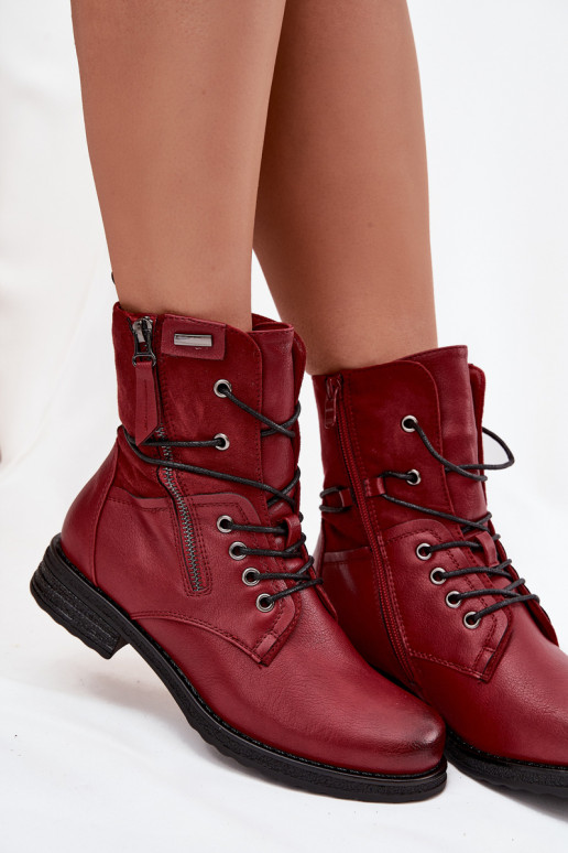 Bottes massives à la mode Bourgogne Perfecto Bottes massives à la mode Bourgogne Perfecto