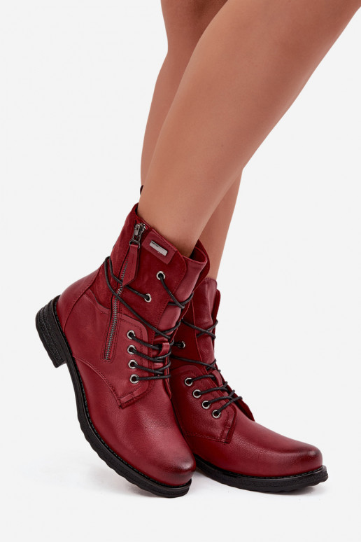 Bottes massives à la mode Bourgogne Perfecto Bottes massives à la mode Bourgogne Perfecto