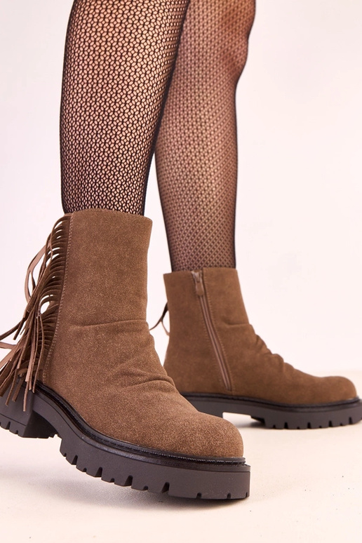 Bottes Silia en cuir marron avec... Bottes Silia en cuir marron avec...