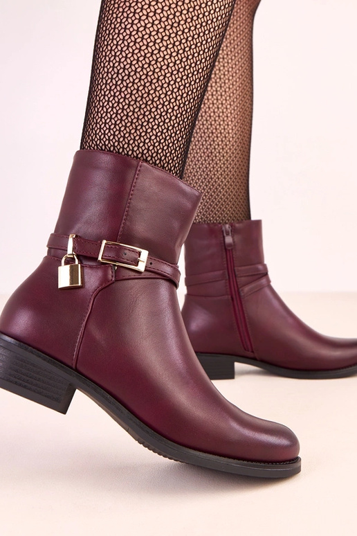 Bottes Zema en rouge foncé avec... Bottes Zema en rouge foncé avec...