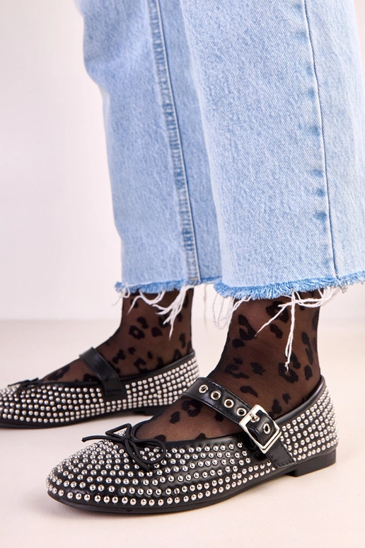 Ballerines Mylie en cuir noir,... Ballerines Mylie en cuir noir,...