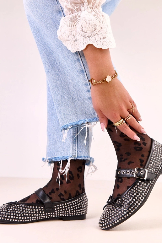 Ballerines Mylie en cuir noir,... Ballerines Mylie en cuir noir,...