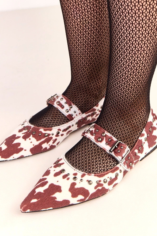 Ballerines Loresi en cuir marron à... Ballerines Loresi en cuir marron à...