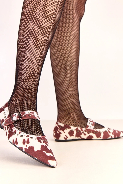 Ballerines Loresi en cuir marron à... Ballerines Loresi en cuir marron à...