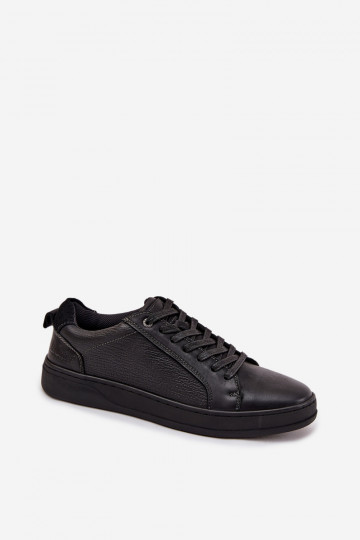 Baskets en cuir pour hommes Lee Cooper LCJ-25-33-3965 en noir