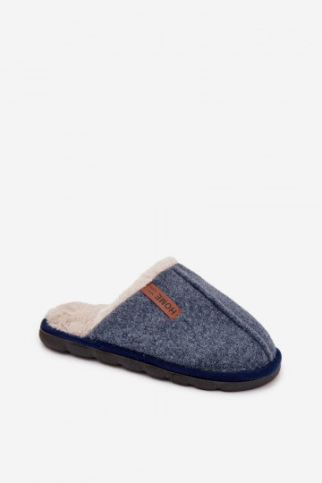 Chaussons Mâle réchauffer avec de la fourrure à l intérieur bleu foncé Darielle