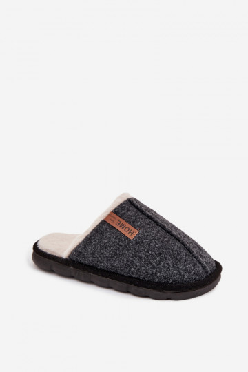 Chaussons pour hommes avec fourrure intérieure couleur noire Darielle