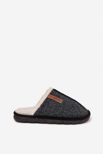 Chaussons pour hommes avec fourrure intérieure couleur noire Darielle 2