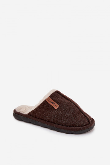 Chaussons pour hommes avec fourrure intérieure couleur chocolat Darielle
