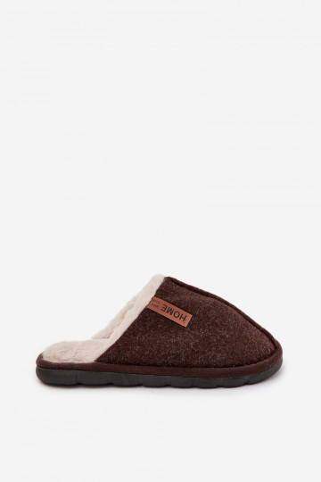 Chaussons pour hommes avec fourrure intérieure couleur chocolat Darielle 2
