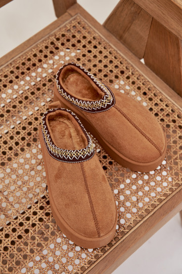 Bottes de neige pour enfants avec plateforme et broderies couleur marron Jolisse