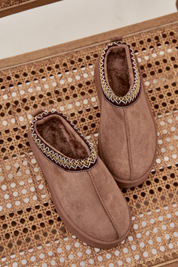 Bottes de neige pour enfants avec plateforme et broderies couleur kaki Jolisse