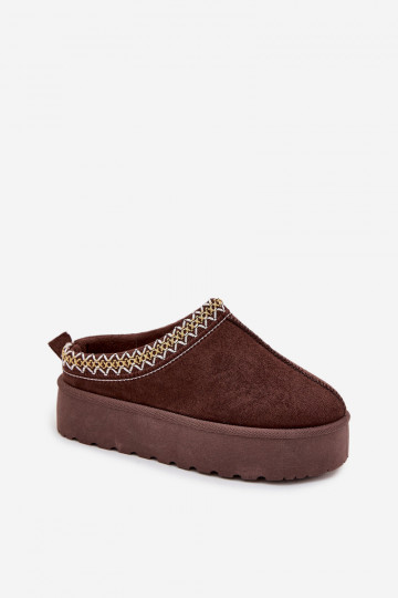 Bottes de neige pour enfants avec plateforme et broderies couleur chocolat Jolisse