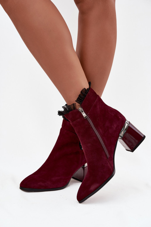 en daim Peau Bottes pour femmes avec des ornements réchauffer D&A MR52-127 Bourgogne en daim Peau Bottes pour femmes avec des ornements réchauffer D&A MR52-127 Bourgogne