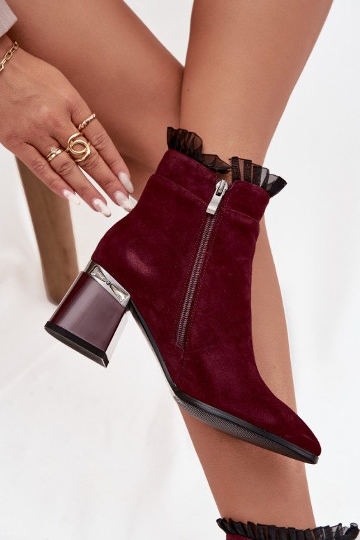 en daim Peau Bottes pour femmes avec des ornements réchauffer D&A MR52-127 Bourgogne en daim Peau Bottes pour femmes avec des ornements réchauffer D&A MR52-127 Bourgogne