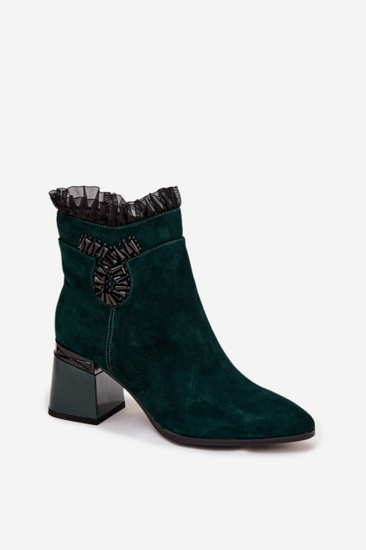 en daim Peau Bottes pour femmes avec des ornements réchauffer D&A MR52-127 ButelkoÀa Zieleń en daim Peau Bottes pour femmes avec des ornements réchauffer D&A MR52-127 ButelkoÀa Zieleń